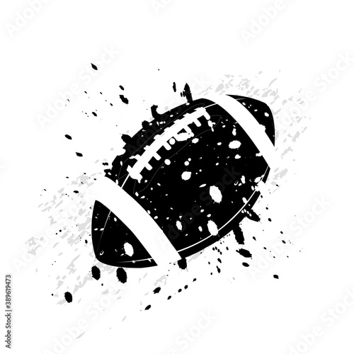 American football ball, great design for any purposes. Abstract background. Graphic element vector. Dark grunge background