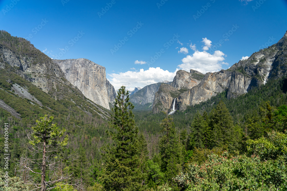 Waterfall in Yosemite Valley, landscape in national parks
