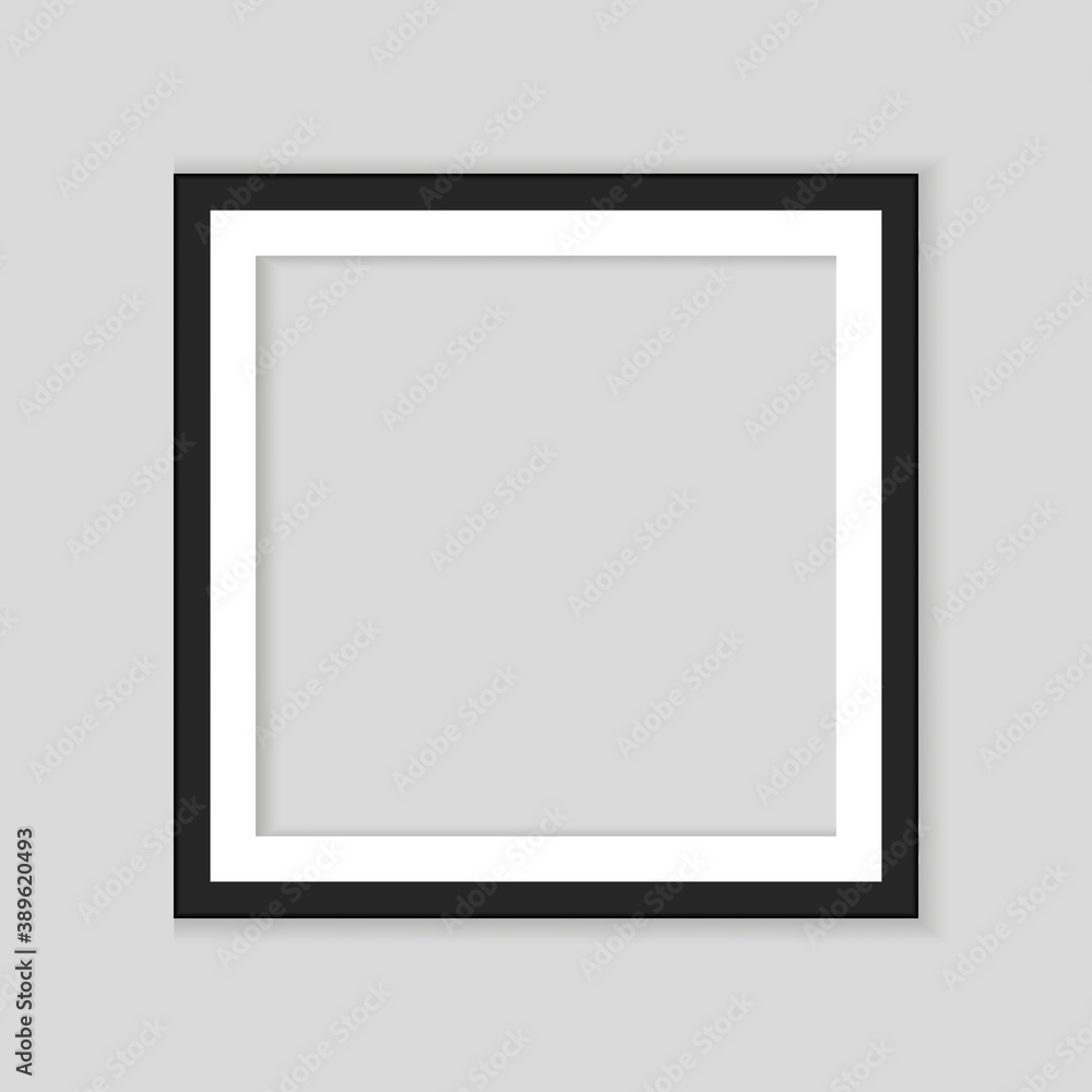 Realistic black frame isolated on white background. Perfect for your presentations. Vector illustration Realistic black frame isolated on white background. Perfect for your presentations. Vector illustration