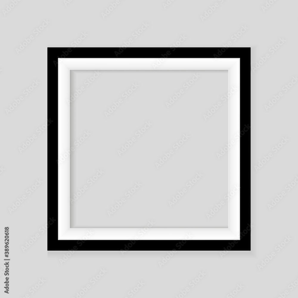 Realistic black frame isolated on white background. Perfect for your presentations. Vector illustration Realistic black frame isolated on white background. Perfect for your presentations. Vector illustration