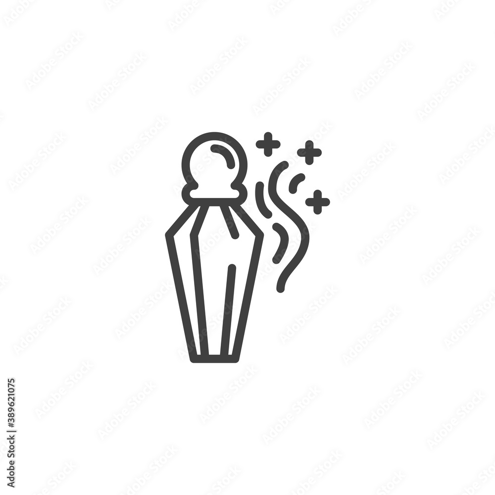 Magic potion bottle line icon. linear style sign for mobile concept and web design. Poison bottle outline vector icon. Symbol, logo illustration. Vector graphics Magic potion bottle line icon. linear style sign for mobile concept and web design. Poison bottle outline vector icon. Symbol, logo illustration. Vector graphics