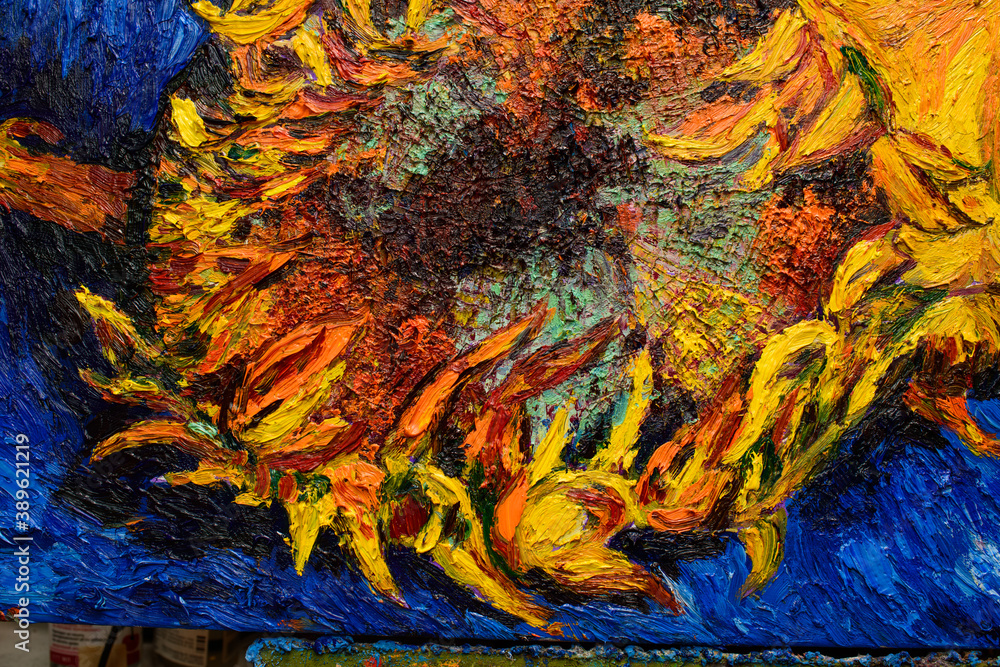 Sunflower Oil Painting On Canvas Free Copy Based On The Painting By