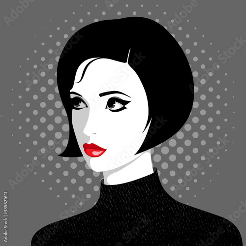 Thinking woman looking up