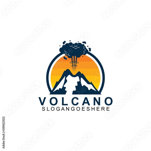 Volcano mountain logo vector. Simple illustration of volcano mountain vector logo