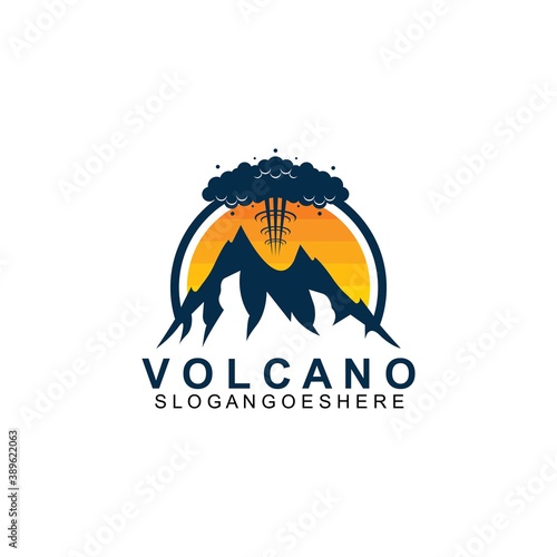 Volcano mountain logo vector. Simple illustration of volcano mountain vector logo