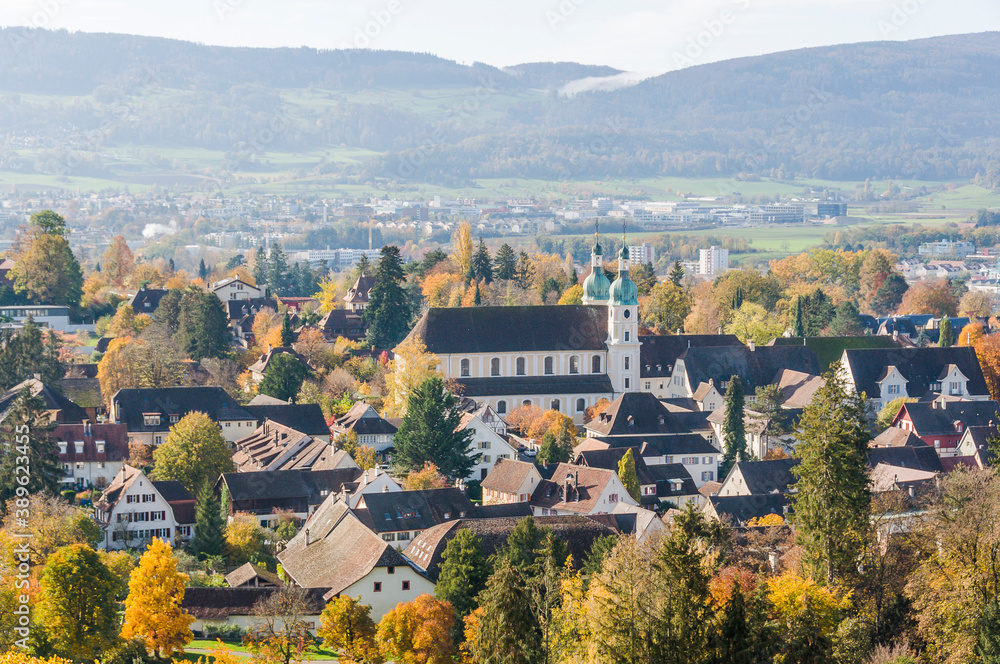 Arlesheim, Dom, Kirche, Dorf, Birstal, Birsebene, Ermitage, Herbst, Herbstlaub, Baselland, Schweiz