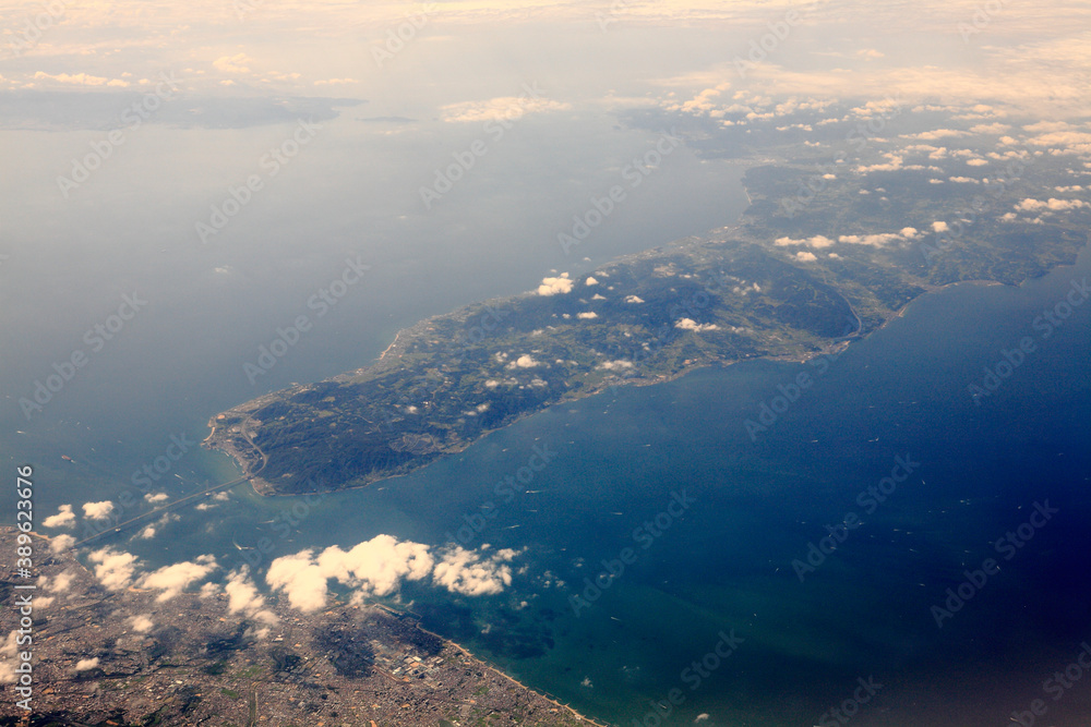 Fototapeta premium 神戸上空淡路島