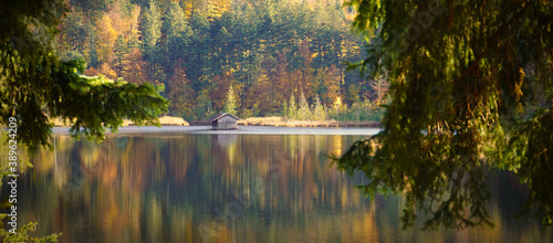 Afternoon Light at the Lake in October. High quality photo