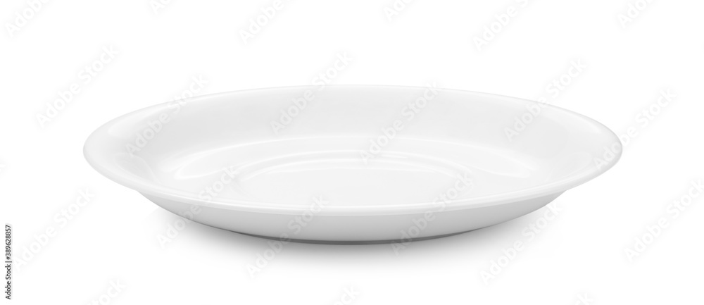 empty white plate on white background empty white plate on white background