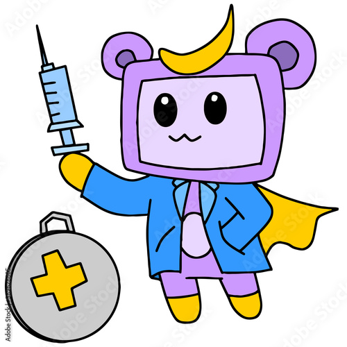 a doctor is holding a shot of a viral vaccine