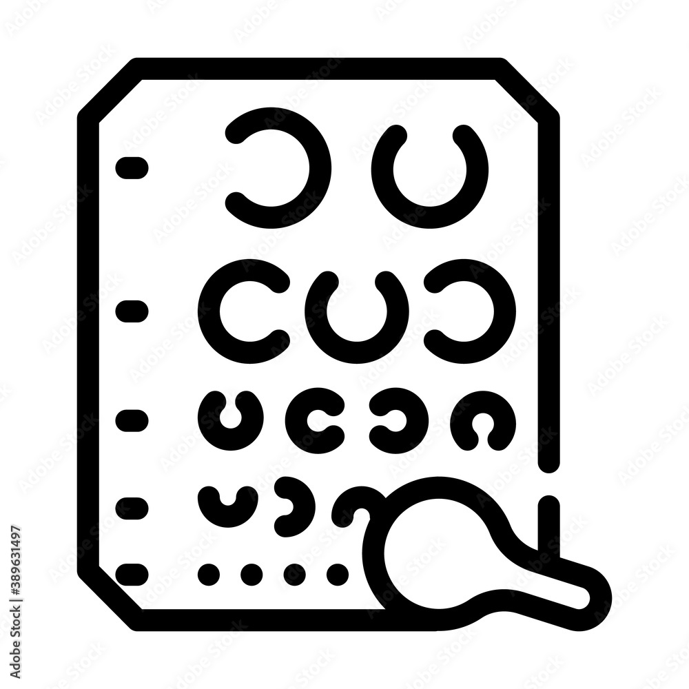 golovin table for eye examination line icon vector illustration