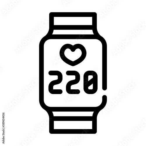 rhythm control watch line icon vector illustration