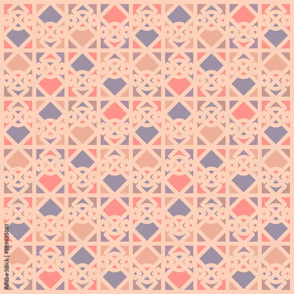Beautiful of Colorful Heart and Rhombus, Repeated, Abstract, Illustrator Floral Pattern Wallpaper. Image for Printing on Paper, Wallpaper or Background, Covers, Fabrics