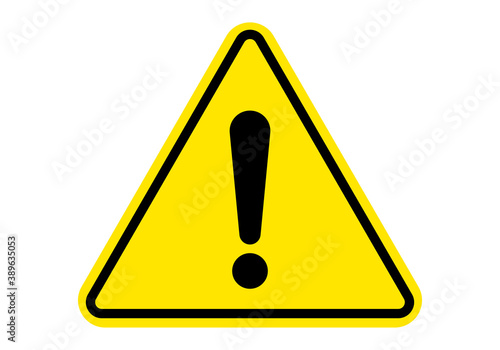 Warning sign attention caution exclamation sign, alert danger, vector yellow triangle icon