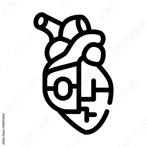 heart pacemaker line icon vector illustration sign
