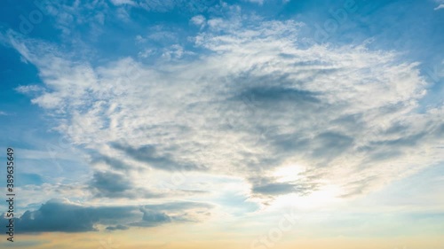 Sunset clouds time lapse,time lapse nature background,the movement of clouds and sun,sunset time interval.
