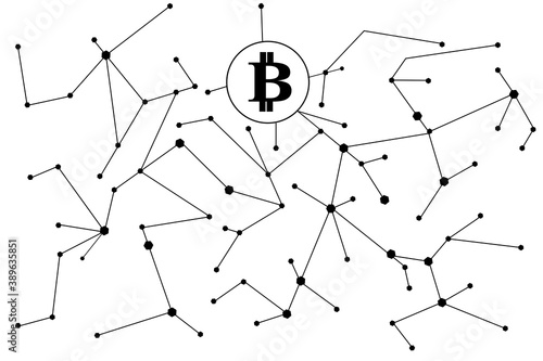 Blockchain - bitcoin software platform isolated on white background. For digital asset, financial system and bitcoin network. Creative and modern business concept, blockchain vector 