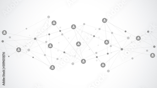 Vector illustration of connecting people and communication concept, social network.