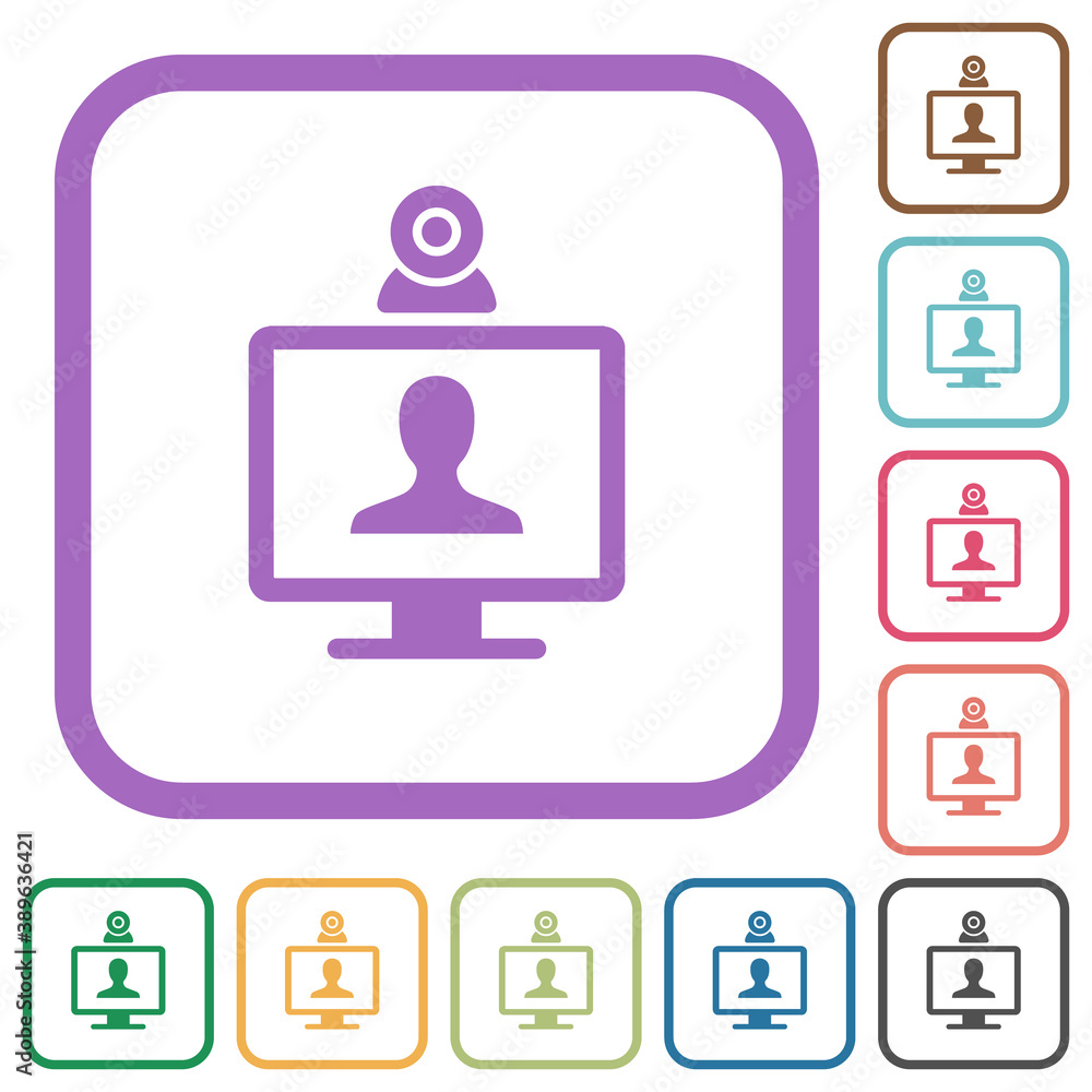 Video conference simple icons Video conference simple icons