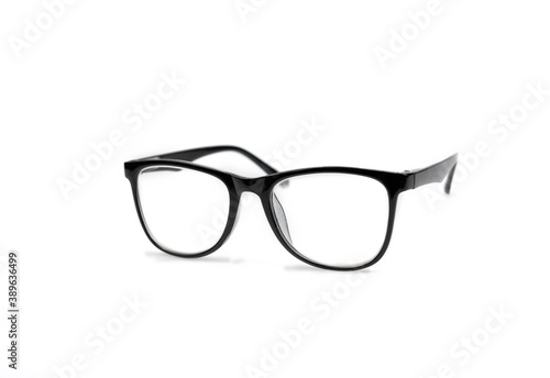 Black glasses isolate on a white background.