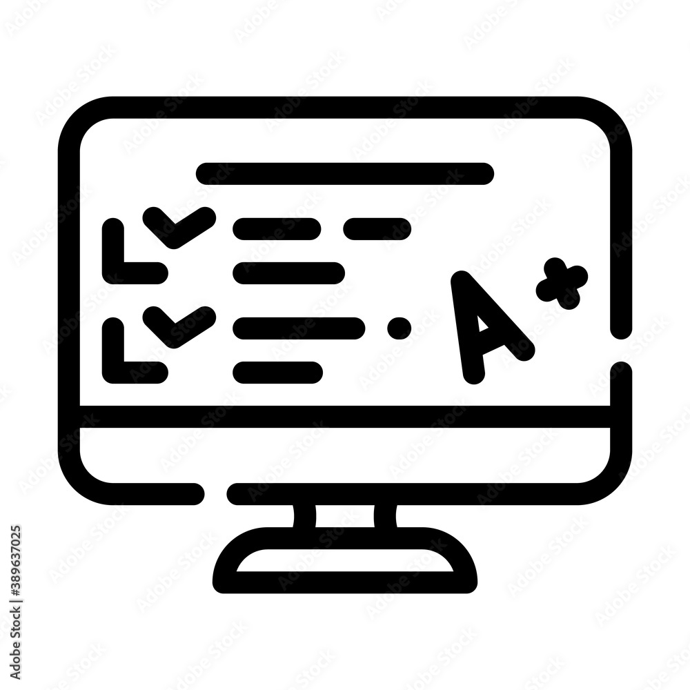 electronic test result line icon vector illustration electronic test result line icon vector illustration