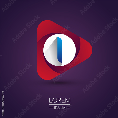 logo letter I red colored in the triangle shape, Vector design template elements for your Business or company identity. Free Download logo letter I red colored in the triangle shape, Vector design template elements for your Business or company identity. - GFXLoad