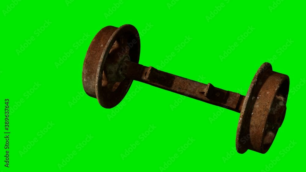 Wheels of train on green chromakey background Wheels of train on green chromakey background