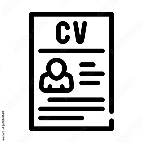 curriculum vitae cv line icon vector illustration
