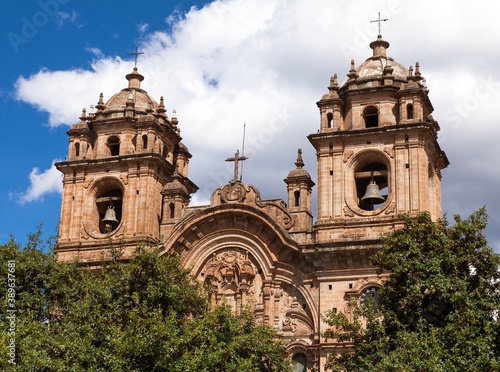 Catholic catedral on main square Plaza de Armas in Cusco