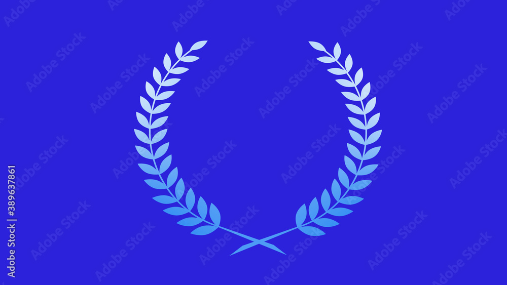 Amazing aqua color wheat icon on blue background, Best wreath icon Amazing aqua color wheat icon on blue background, Best wreath icon