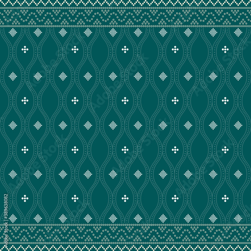 Seamless geometric background motif ulos batak. seamless traditional textile bandhani sari border. creative seamless indiant bandhani textures border design