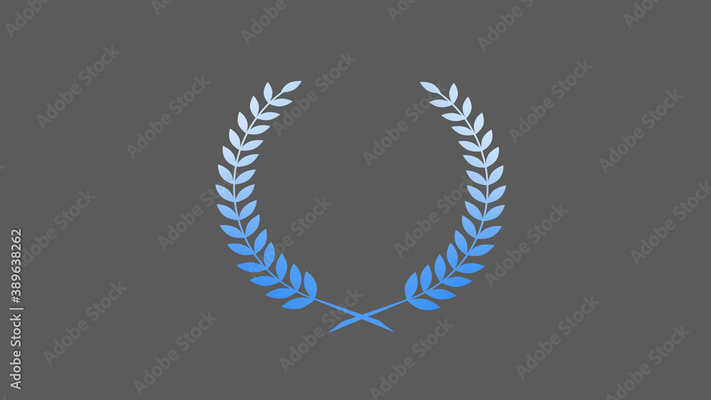 Awesome aqua color gradient wheat icon on gray background, Best wreath icon Awesome aqua color gradient wheat icon on gray background, Best wreath icon