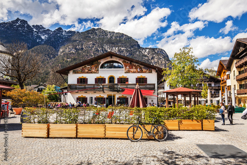 Beautiful houses in Oberammergau in Germany