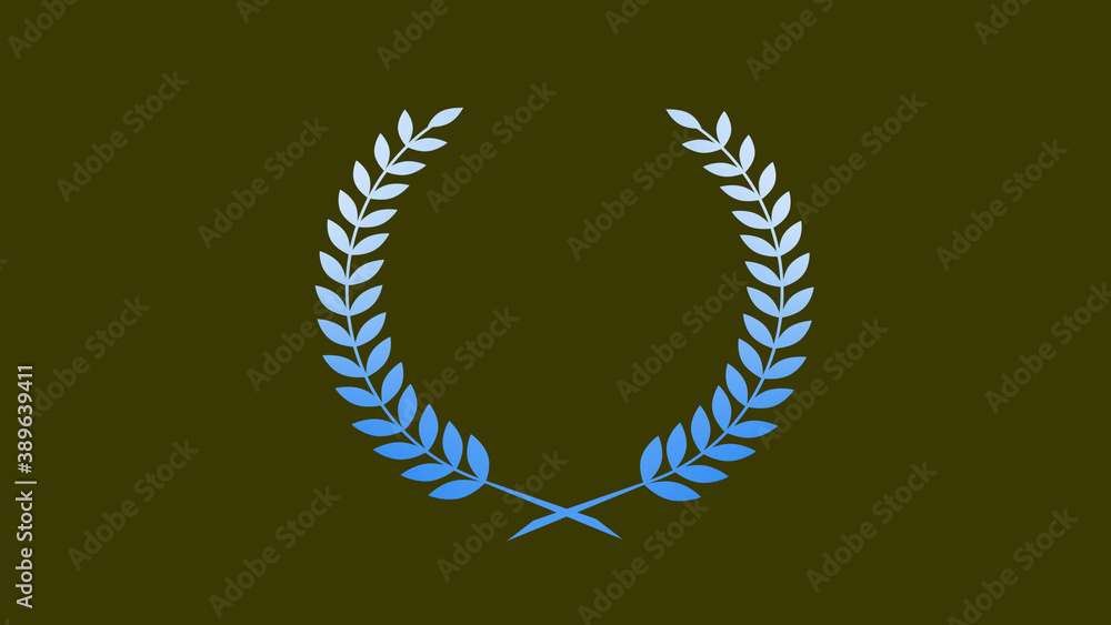 Awesome aqua gradient wheat icon on yellow dark background, Best wreath icon Awesome aqua gradient wheat icon on yellow dark background, Best wreath icon