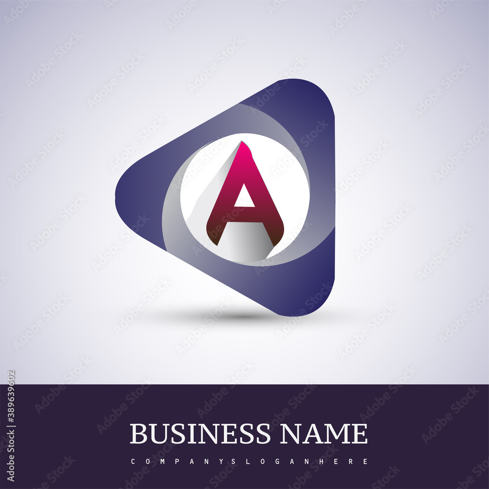 logo letter A rounded in the triangle shape, Vector design template elements for your Business or company identity. logo letter A rounded in the triangle shape, Vector design template elements for your Business or company identity.