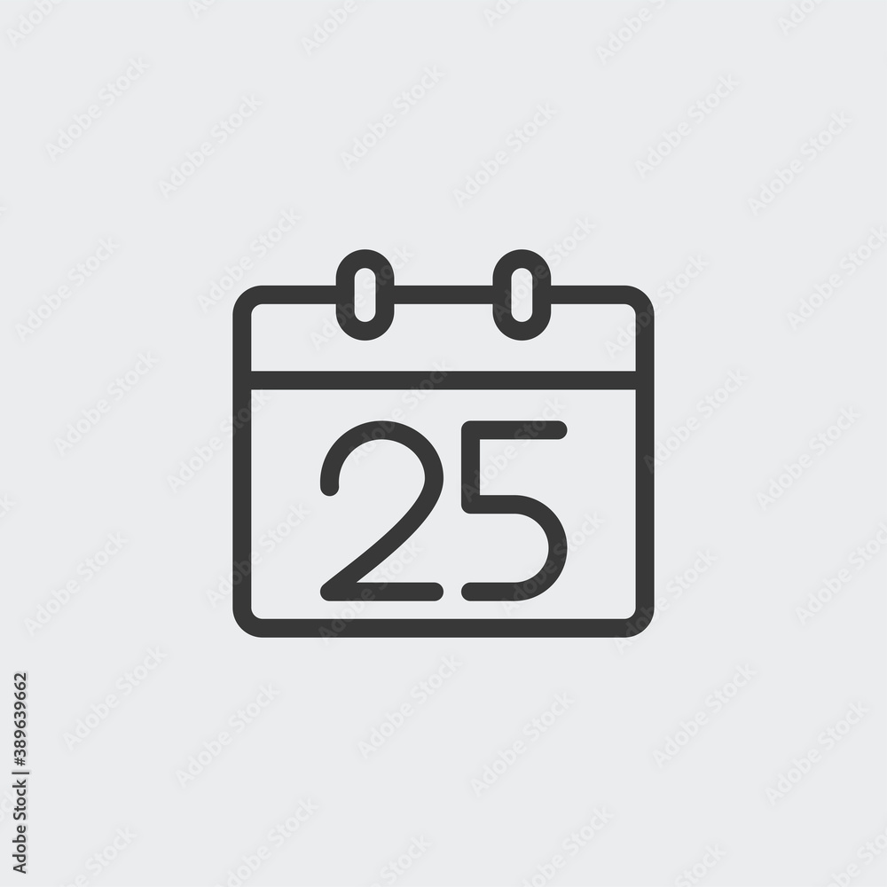 Calendar icon isolated on background. Christmas symbol modern, simple, vector, icon for website design, mobile app, ui. Vector Illustration Calendar icon isolated on background. Christmas symbol modern, simple, vector, icon for website design, mobile app, ui. Vector Illustration