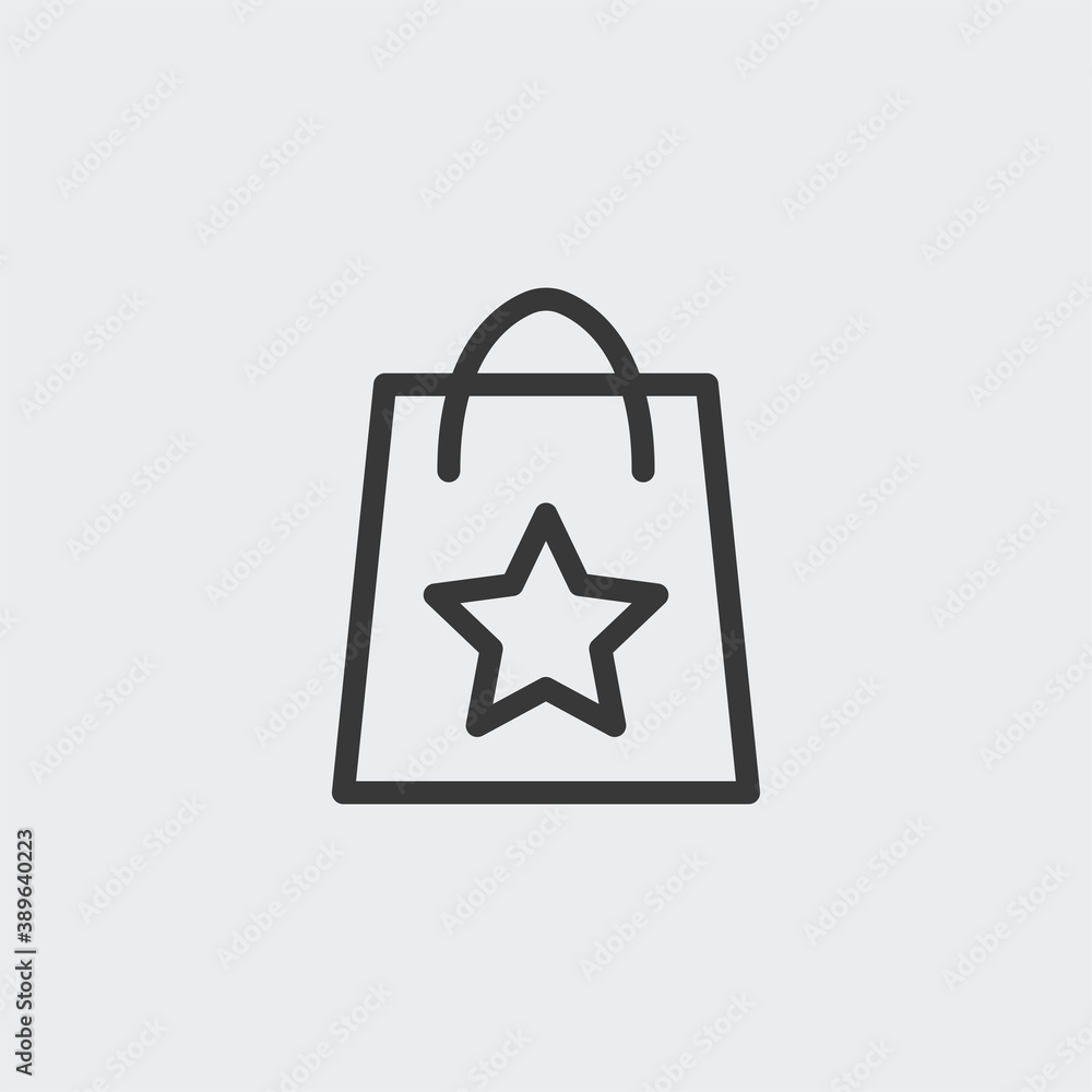 Gift bag icon isolated on background. Package toy symbol modern, simple, vector, icon for website design, mobile app, ui. Vector Illustration Gift bag icon isolated on background. Package toy symbol modern, simple, vector, icon for website design, mobile app, ui. Vector Illustration