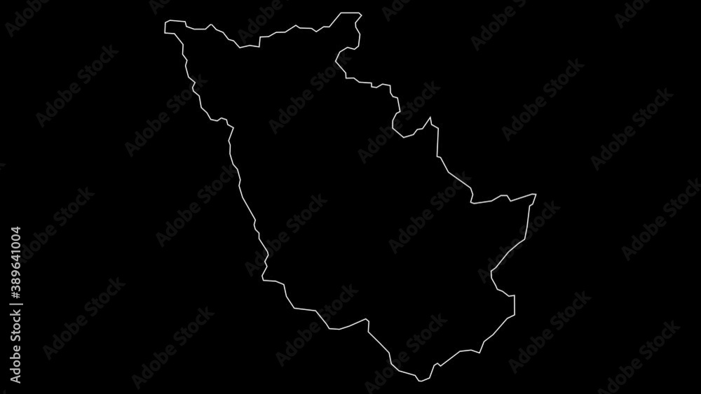 Kayanza Burundi province map outline animation Kayanza Burundi province map outline animation