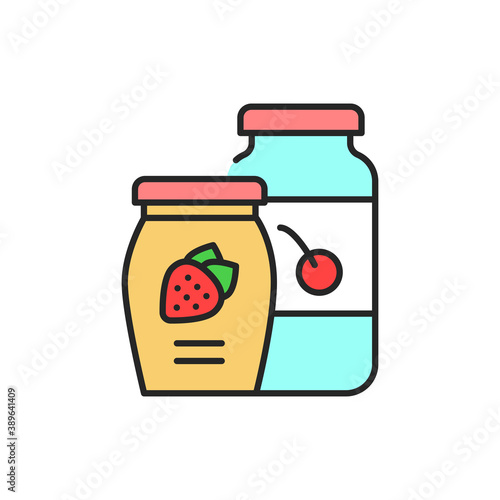Jam color line icon. Isolated vector element.