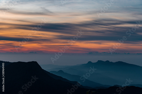 sunset over the mountains