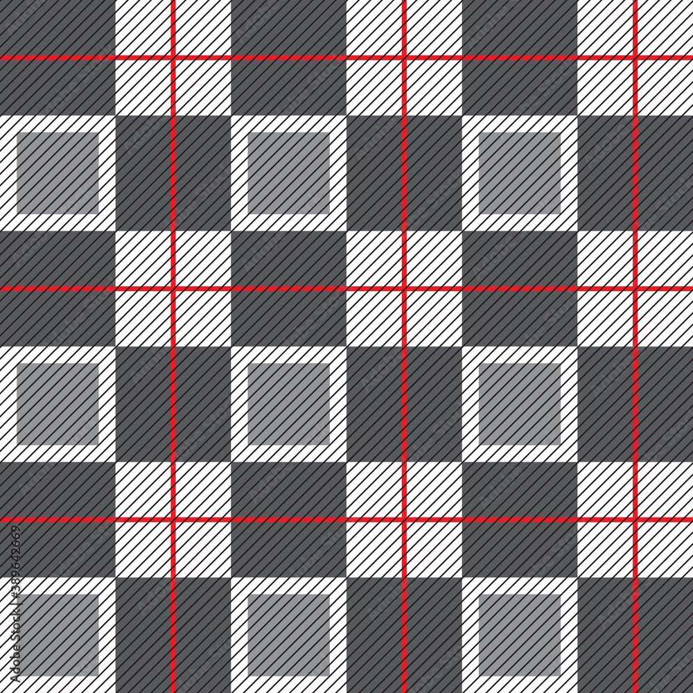 Vector checkered texture plaid pattern. Abstract seamless checkered pattern for fabrics, backgrounds, wallpapers. Tartan for the lumberjack shirt.