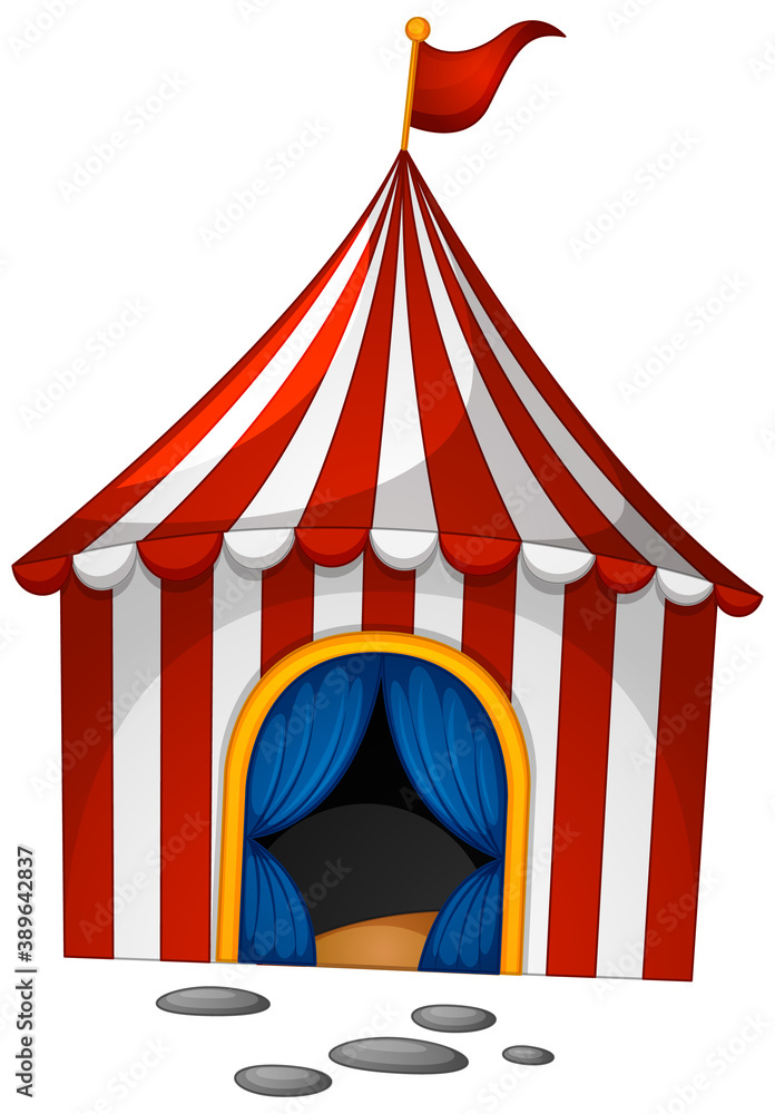 Circus in cartoon style on white background