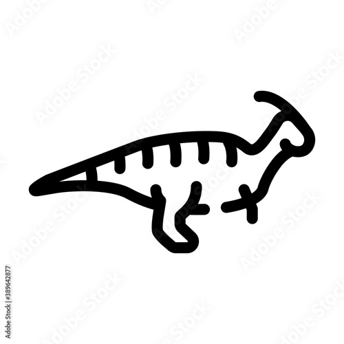 parasaurolophus dinosaur line icon vector illustration sign
