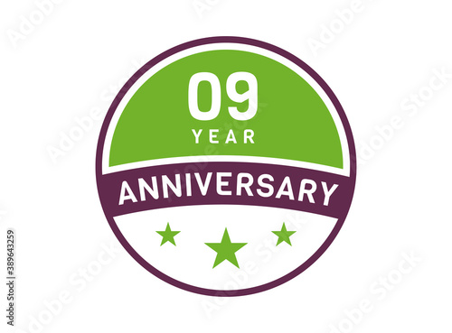 9 years anniversary image, 9 year Anniversary logo isolated on white background