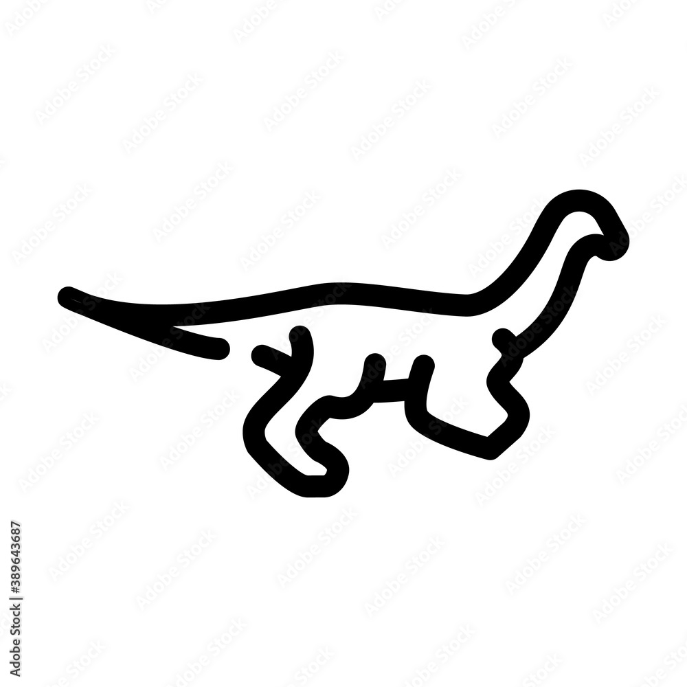 gallimimus dinosaur line icon vector illustration sign gallimimus dinosaur line icon vector illustration sign