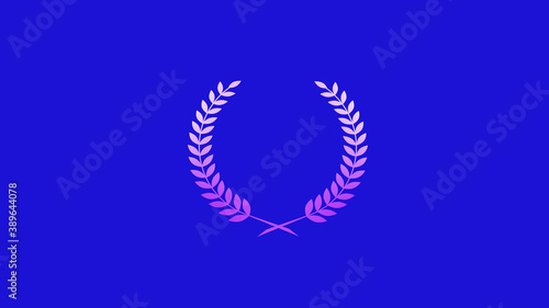 Amazing purple gradient wheat icon on blue background, Best wheat icon