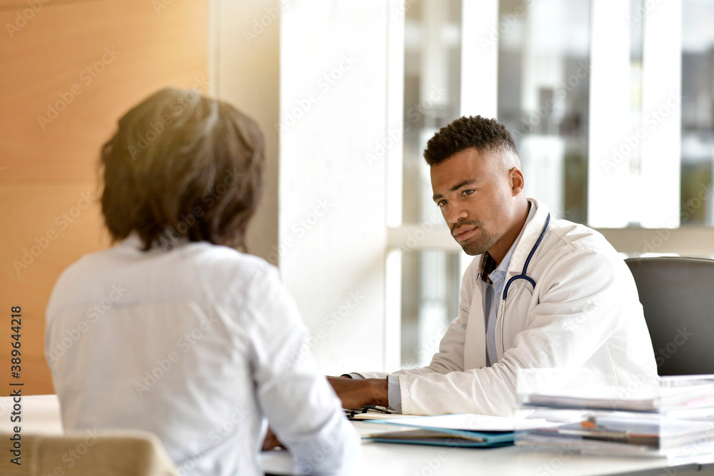 Woman at doctor's office for check up Woman at doctor's office for check up