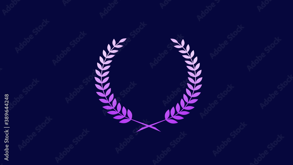 Best purple and white gradient wheat icon on blue dark background, New wreath icon Best purple and white gradient wheat icon on blue dark background, New wreath icon