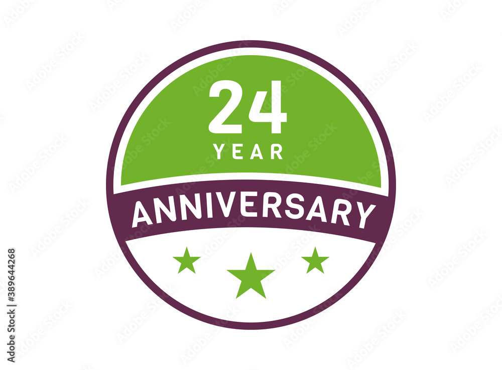 24 years anniversary image, 24 year Anniversary logo isolated on white background 24 years anniversary image, 24 year Anniversary logo isolated on white background