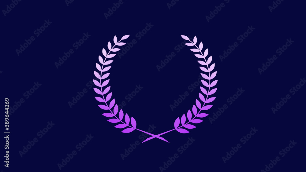 Best purple and white gradient wheat icon on blue dark background, New wreath icon Best purple and white gradient wheat icon on blue dark background, New wreath icon